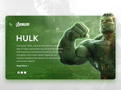 Avengers - Hulk Design Concept avengers bruce banner design green design hulk hulk design concept landing page marvel marvel comics movie poster superhero the hulk ui web design