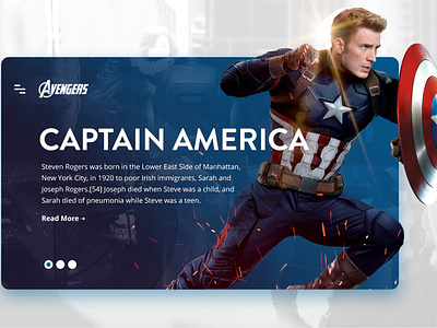 Avengers - Captain America Design Concept avenger captain america design concept first avenger landing page marvel marvel comics steve rogers ui web design