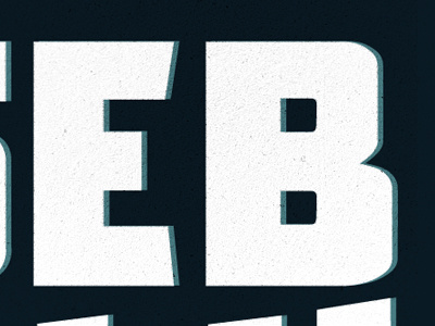 "EB" (like the easter bunny?) blocky blue lettering