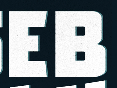 "EB" (like the easter bunny?) blue lettering blocky