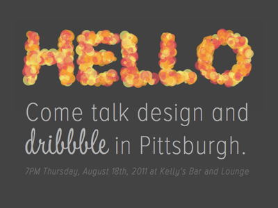 Pittsburgh dribbble meet up #2 canvas fun silly meetup pittsburgh web fonts