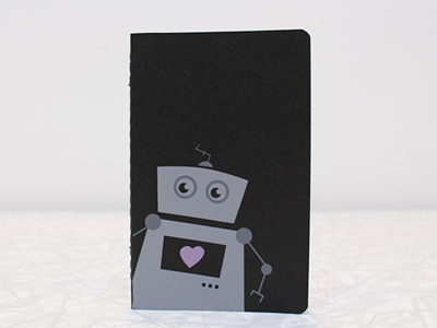 robot notebook screen print robot illustration notebook moleskine