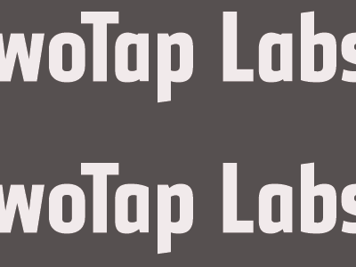 Logotype in progress type lettering