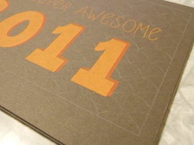 awesome 11, printed french paper lettering more orange orange silkscreen