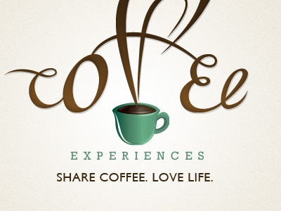 Share Coffee. Love Life. coffee gill sans logo design