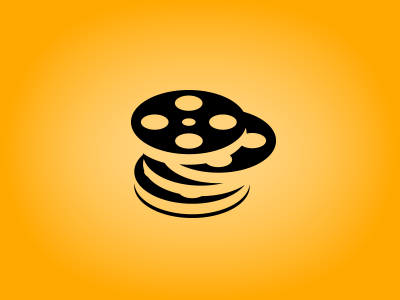 Pile of Movies icon logo positive negative