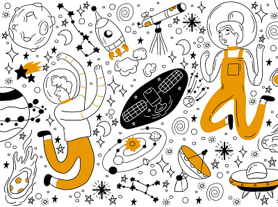 Space artwork character cosmos creative design designer designs doodle art galactic illustraion illustrations illustrator space vector vector art vector illustration