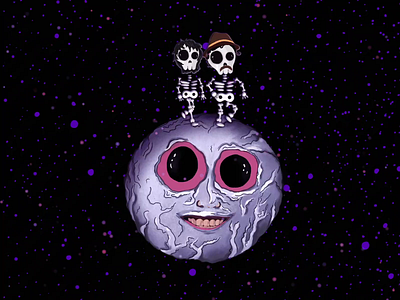 Mighty Boosh Adventures adobeaftereffects aliens animation cartoon cartoon character colorful design gif mighty boosh moon motion motion design planet procreate skeleton space