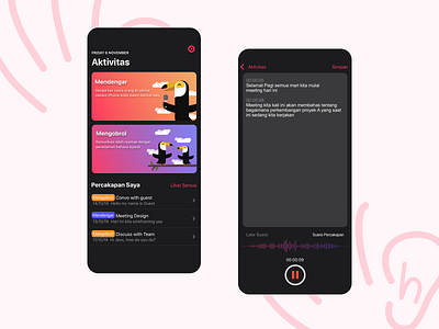 Transcribe App UI accessibility app app design app ui homepage design illustration indonesia ios app mobile app mobile app design mobile ui transcribe ui ui ux ui design