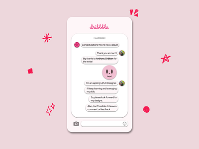 Hello Dribbble! app ui chat chat app dribbble invitation dribbble invite first shot hello dribbble mobile app sketch thank you ui ux ui design