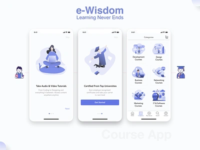 e-Wisdom online Course app ui design