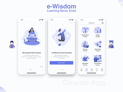e-Wisdom online Course app ui design
