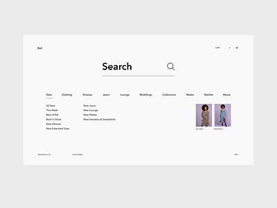 Ref. Shop Menu ui fashion menu menu design search shop ui