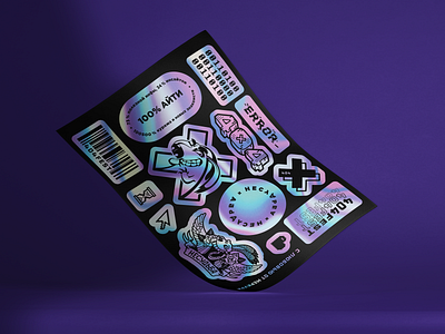 404fest holographic sticker pack