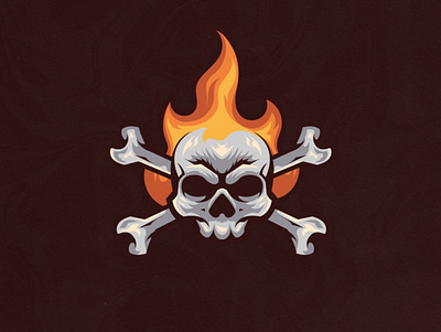 Skull In Flames adobe branding design esport graphic design illustration illustrator logo logomascot logoskull logovector mascotlogo skull skulllogo ui vector