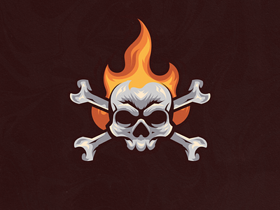 Skull In Flames adobe branding design esport graphic design illustration illustrator logo logomascot logoskull logovector mascotlogo skull skulllogo ui vector