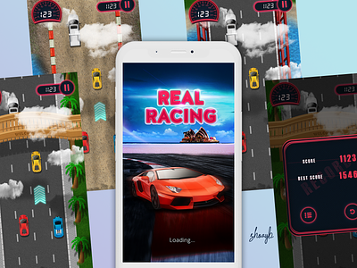 UI/UX/Assets Designing for Racing Game 2d 3d android app arcade assets character design game graphic design ios logo racing typography ui unity ux