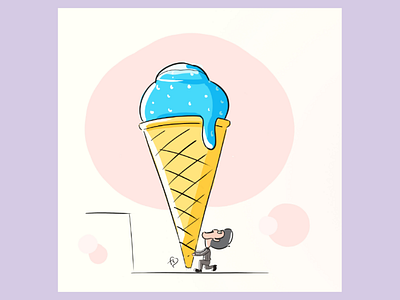 Big ice cream art character comedy design food illustration photoshop