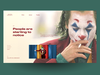 First screen - Joker branding design figma film first post firstscreen firstshot font invite joker joker movie joker2019 mainscreen ui vector webdesign website welcome welcomeshot