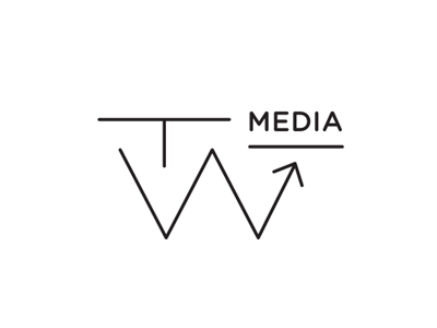 TW Media arrows line logo logotype media rounded
