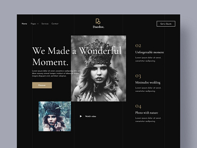 Duoshot Dark Theme Homepage - Photography website