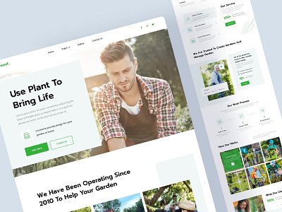 Greenf - Gardening & Landscaping Homepage clean design design designer garden graphic design green homepage minimal modern simple design ui uidesign uiux web design website