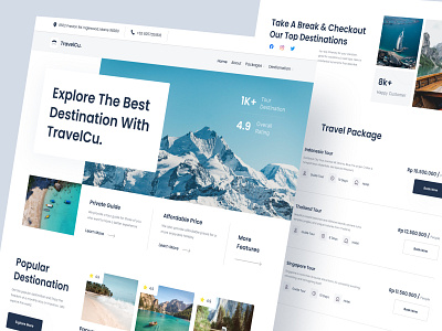 TravelCu. - Travel Booking Website agency design landing minimal minimalist modern simple design travel ui uidesign uiux