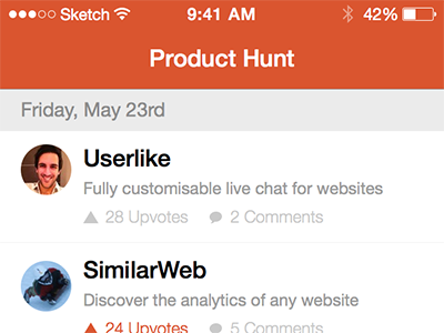 Product Hunt Mobile App app ios mobile