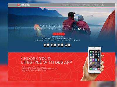 DBS Lifestyle Competing Prototype branding design flat minimal photoshop typography ui ux design web website