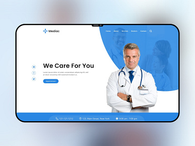 Medical web landing page animation app branding clean ui design illustration logo ui ux vector website