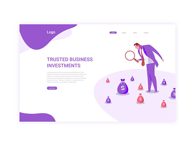 Investments web landing page