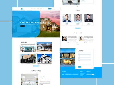 Real estate- web landing page clean ui design concept design dribbble hello logo ui ux web landing page website