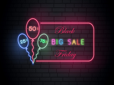 Black Friday Neon big big sale black friday brick brick wall bricks discounts neon neon colors neon lights neon sign sale sales wall web design