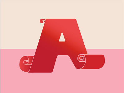 Curly Q letter A design for fun illustration lettering typography vector