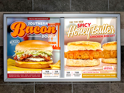 Whataburger® Type Lockups bacon biscuit burger butter chicken design fast food honey tasty typography whataburger