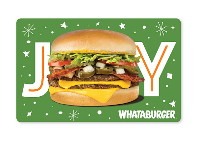Whatabuger Joy Holiday Gift Card burger card christmas design gift holiday joy stars typography