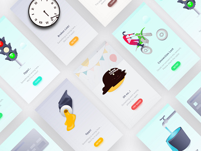 Error State Illustration - Mobile UI Kit error flat illustration illustration design minimalism state ui ux vector