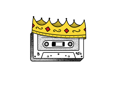 90's - Side B 90s biggie biggie smalls blacklivesmatter cassette crown handpoke hip hop hiphop king music notorious notorious big pointillism rap rapper tape tattoo urban west coast