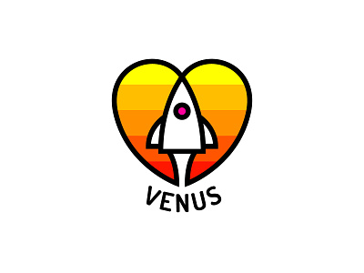 Venus astronaut colorful dailylogochallenge gradient heart icon logo logo design love nasa orange patch planet red rocket rocket logo rocketship simple space universe
