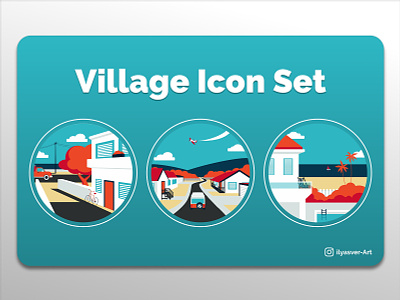 "Village" Icon Set adobexd app city design icon icondesign iconset illustrations illustrator logo vector