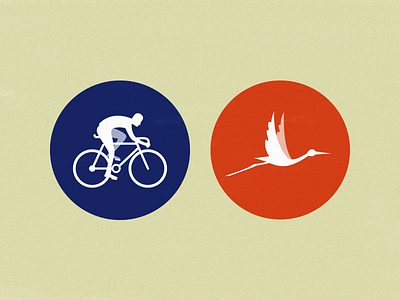 Cyclist & Stork bird cycling cyclist stork
