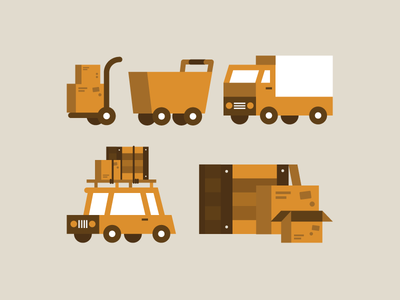 Blockies block car icons illustration shipping truck