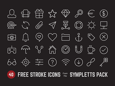 40 Sympletts Free free freebie icons line stroke sympletts