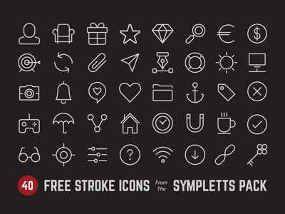 40 Sympletts Free free freebie icons line stroke sympletts