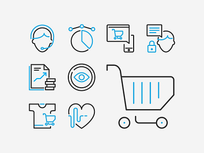 And one more ecommerce finance icons shopping