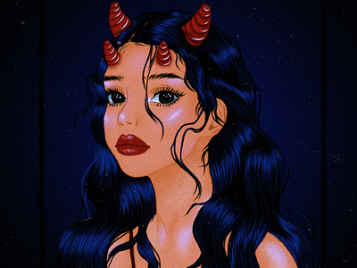 The lady with horns illustration art bangladesh