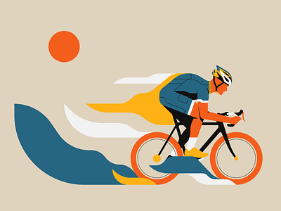 Ride Free cycling illustration illustrator