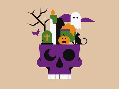 Spooky Season halloween illustration illustrator skull