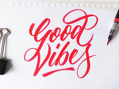 Good Vibes brush calligraphy calligraphy design hand lettering lettering type typography