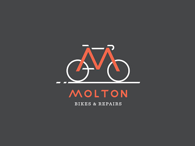 Molton - Bikes & Repairs badge bike branding illustration logo type typography